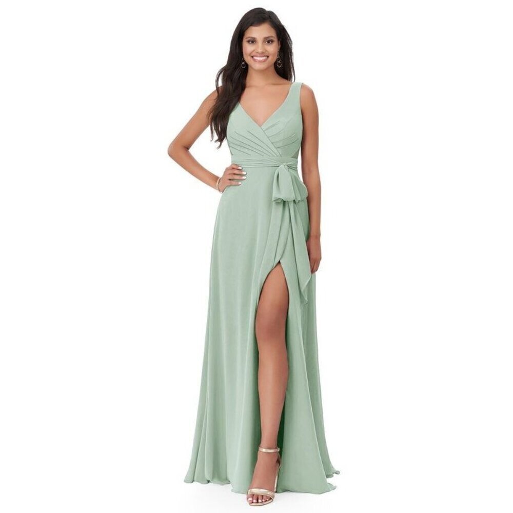 Azazie Sage Green Maxi Dress